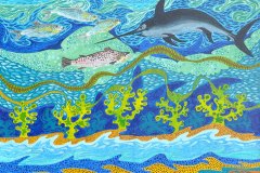 En hyldest til jorden under havet - af Nete Riemann -  Akryl,  60 X 80