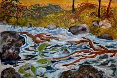 Vandstæren - af Nete Riemann - Akvarel på papir, 31x41