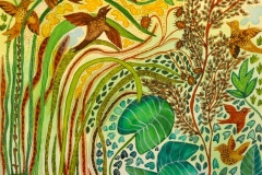 \"Sommer jubel\" af Nete Riemann - ecoline og akvarel 35x50