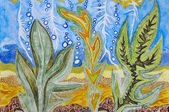 \"Vand nr. 1\" – maleri af Nete Riemann, Aquarel 31x41 cm