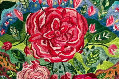 "Den yndigste rose er funden" Tekstilkunst af Nete Riemann, Broderi 38x31